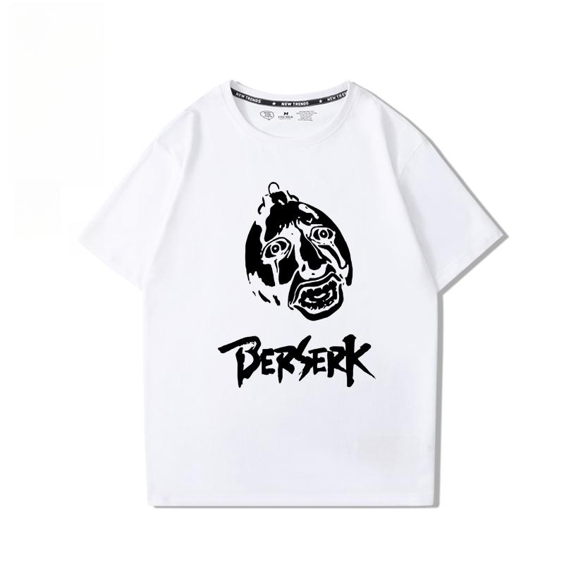 Berserk Anime Hübscher Druck 100% Baumwoll-T-Shirt Sommer Herren Lässig Bequem Atmungsaktiv Streetwear