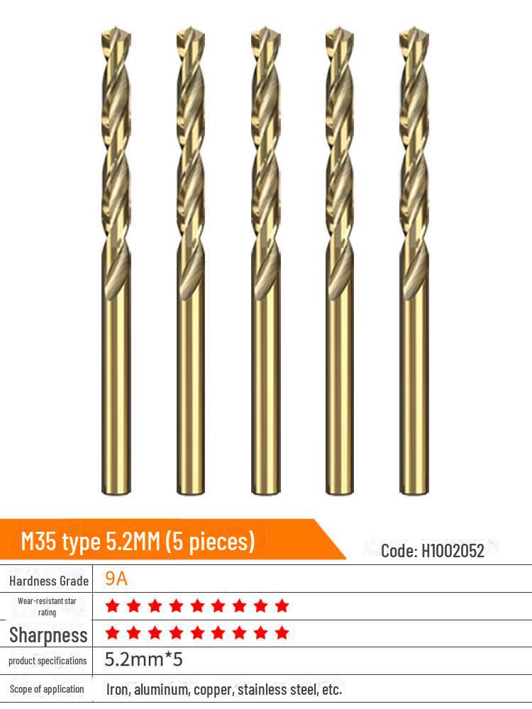 Huhao Cobalt Alloy Twist Drill Bit Set for Electric Hammer and Stainless Steel.