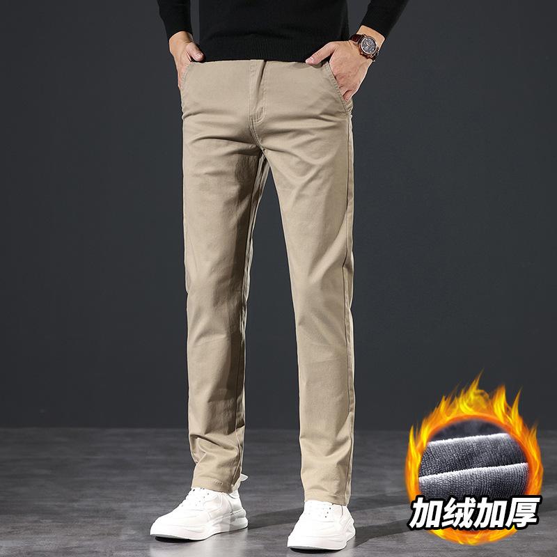 2026 New Winter Plush Thick Men S Casual Pants Straight Tube Trendy Loose Men S Pants Business High End Pants Men 28