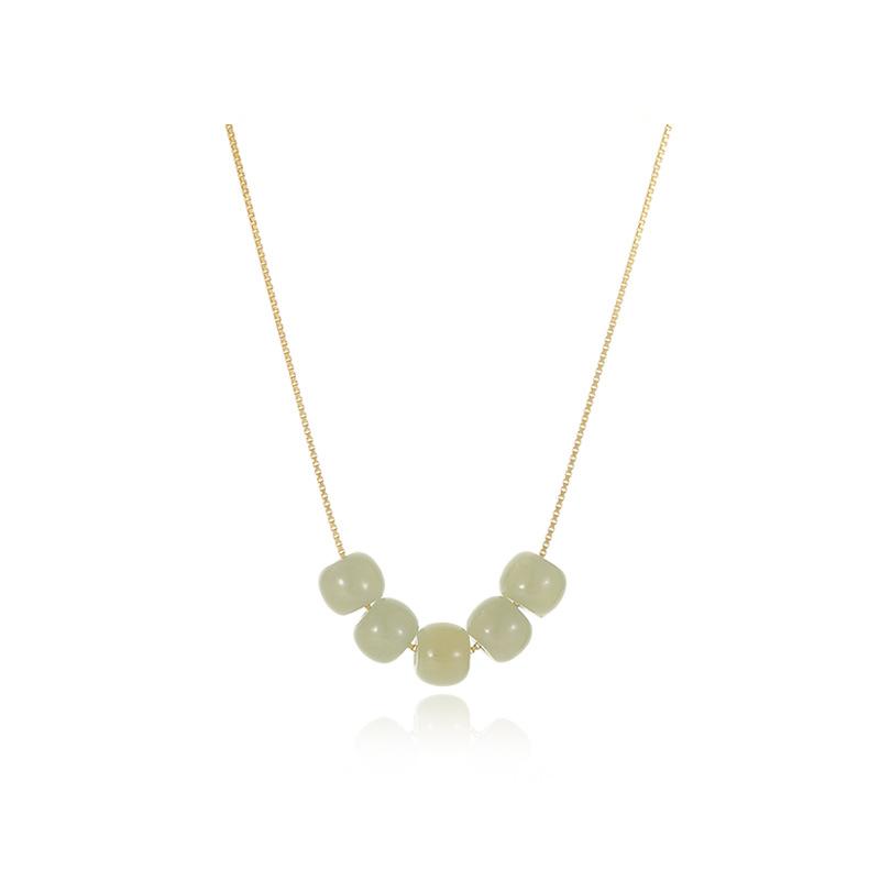 Collana in argento sterling 925 con giada naturale di Hetian, gioielli di moda per le donne