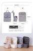 Water-repellent, lightweight, large-capacity backpack-in-bag with drink holder and multiple pockets for organization and storage. Stylish inner bag