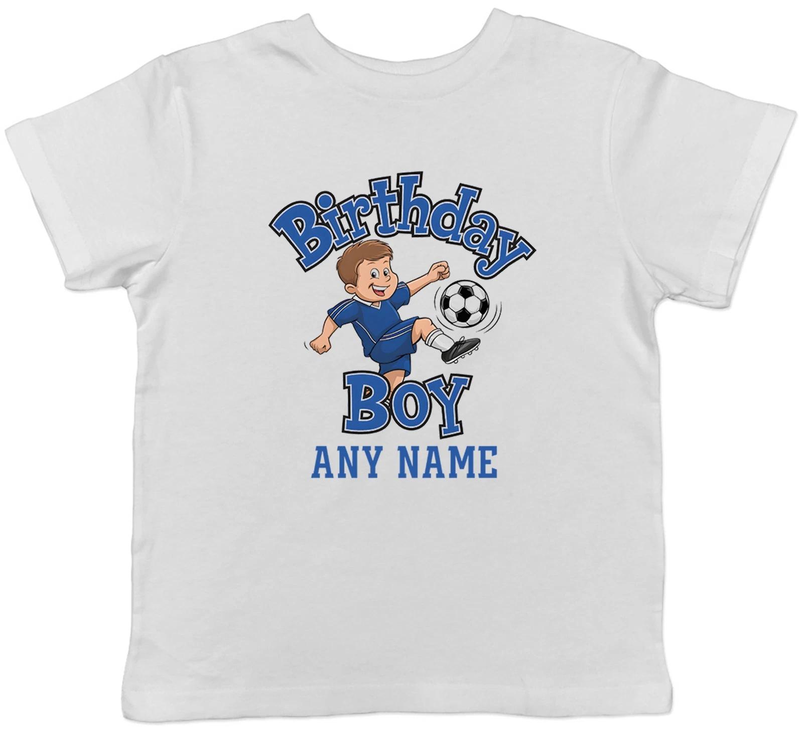 Personalised Birthday Boy Football Footy Soccer Kids T-Shirt Boys Girls Gift 160