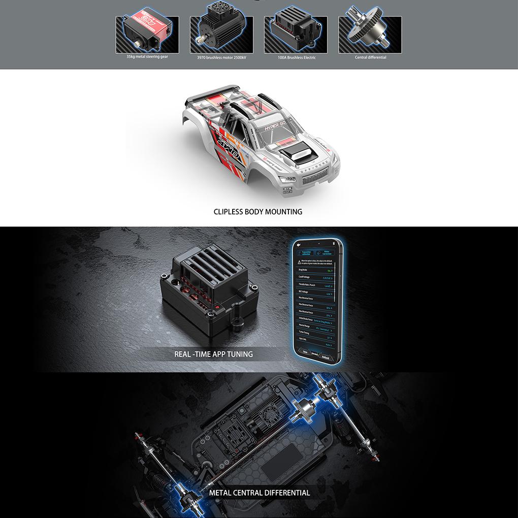 1/10 MJX Hyper Go 10208 V2 Remote Control Car High Speed Brushless Rc 4x4 Off Road Rc Drift Car Toy Car Upgrade Par