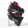 Stivaletti da Donna per Donna con Lacci Punta Tonda Fondo Spesso Botas Mujer Punk Decorazione Metallica Graffiti Scarpe con Plateau
