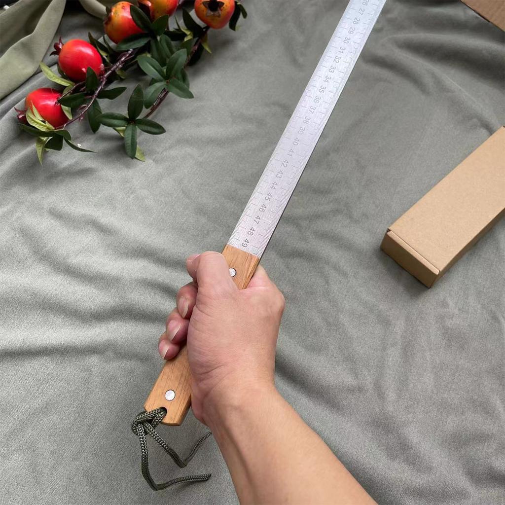 Stainless 50cm 20in Straight Ruler Thickened Measurement Tool Car Mount Self Defense Ruler Inch MM Double Sided Scale
