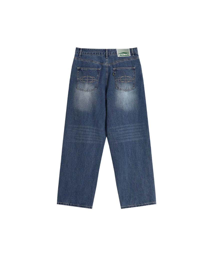 AFTERMATH Damaged Denim Pants Indigo
