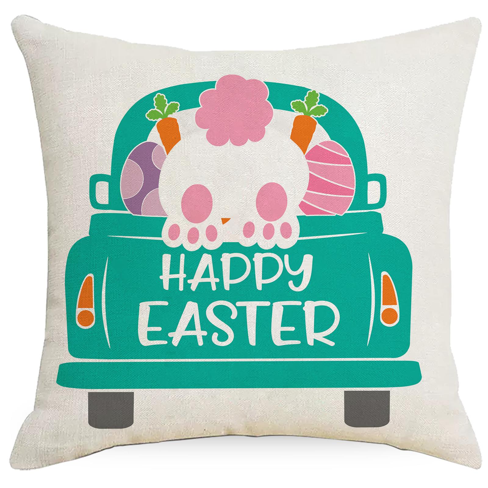 

Новая пасхальная наволочка милый забавный кролик короткий плюш лен наволочка для подушки 45 * 45Cm