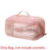 Solid Color Mesh Cosmetic Bag Large Capacity Pillow Makeup Pouch Transparent Makeup Bag  Lady
