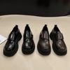 Plateau-Loafer Damen Frühling und Herbst 2025 neu kleine einzelne Schuhe britisches Temperament kleine Lederschuhe