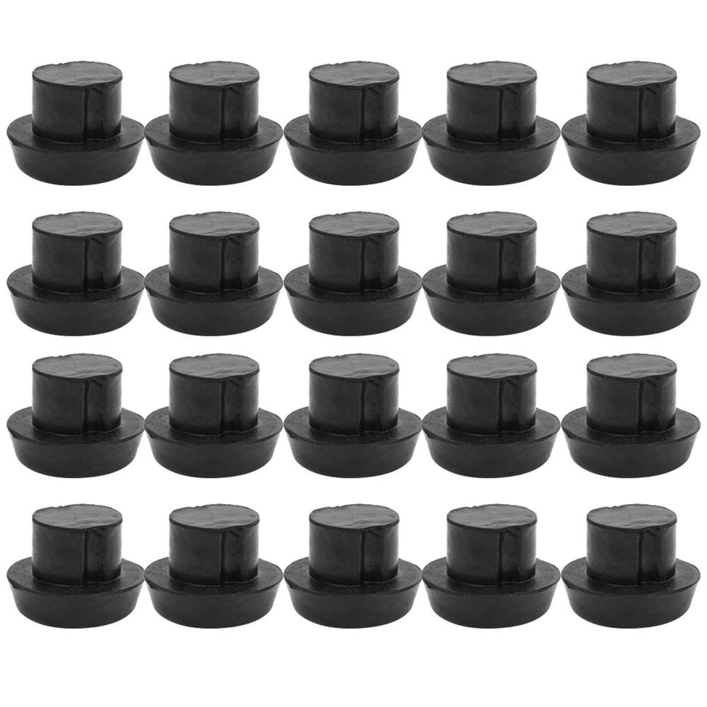 20pcs Protective Billiard Cue Rubber Plug Black Billiard Tail Cover  Billiards Game