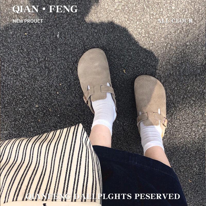 

Женские 2025 новые универсальные полушлепанцы Boken на толстой подошве, надев пару ленивых крутых шлепанцев 35 серый