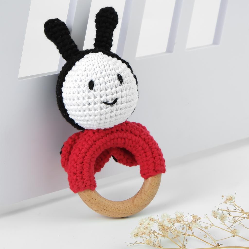 Creative Hand-Knitted Rattle 0-1 Year Old Baby Rattle Toy Child Soothing Can Bite Hand-Held Rattle Gift