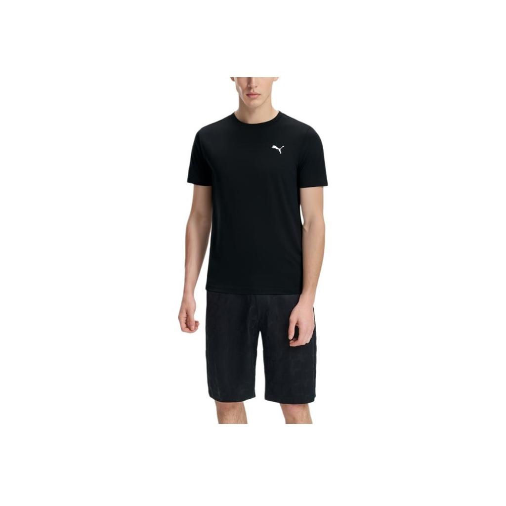 Puma Small Logo Crew Neck Sports Tee Men Tops Black 848723-01