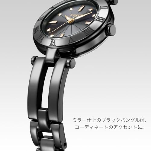 Citizen Wicca Solar Tech Waterproof Half Bangle Watch KP2-647-51 Women's Black