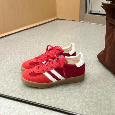 Skórzane Truskawkowe Niedźwiedź Dexun Buty Damskie Nowe Skórzane Różowe Codzienne Płaska Podeszwa Wewnętrzne Podwyższenie Retro Buty Forrest Gump Damskie