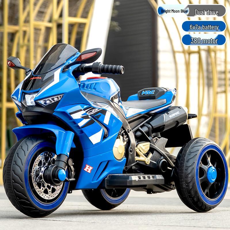 Electric Ride-On Tricycle for Kids with Remote Control, Dual Drive, Rechargeable Battery, Suitable for Boys and Girls.