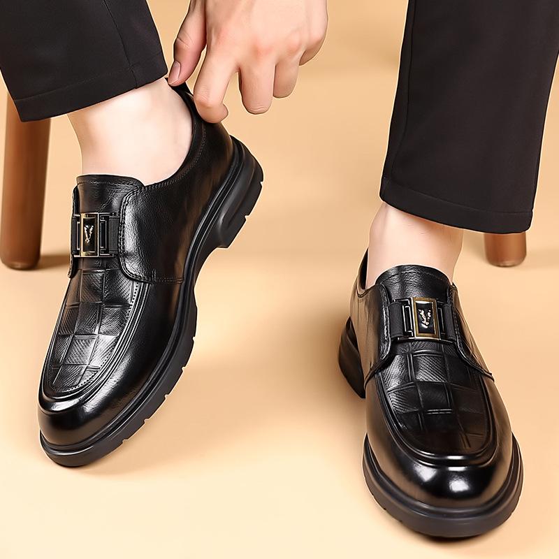 Fashion 2025 Spring Autumn Big Head Derby Shoes for Men Fashion Casual New Leather Wedding Shoes Male Solid Color Luxury Dress Shoe Man