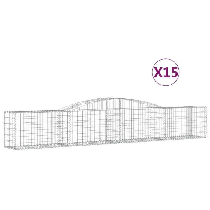 VidaXL 15x Arched Gabion Baskets Arched Gabion Cages Gabion Walls Garden Fences Terrace Outdoor 3146979