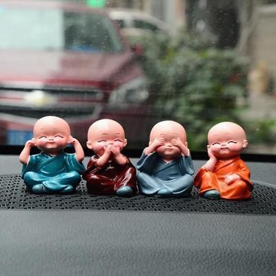 1Pc Lovely Small Kungfu Monk Maitreya Buddha Resin Handicrafts AVE