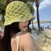 Women's Summer Hollowed-Out Woven Fisherman Hat Breathable Sunshade Sun Protection Bucket Hat Large Head Circumference Hat
