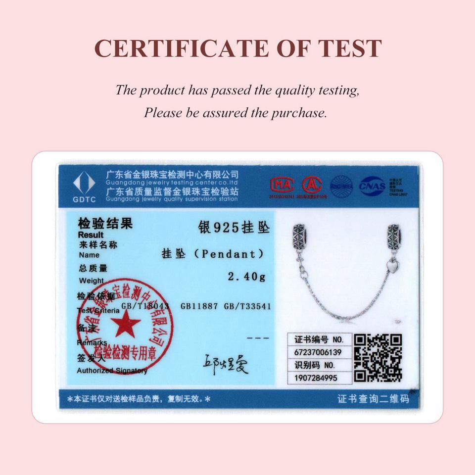 WOSTU 925 Sterling Silver Flower of Life Silicone Safety Chain Fit Original Bracelet DIY Necklace Jewelry Making Gift