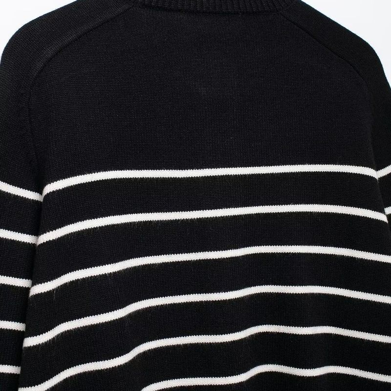 Kaslead New Arrival Women's Clothing Fashion Style Fashion Minimalist Stripes Knitting Long Sleeves Outwear 5536010