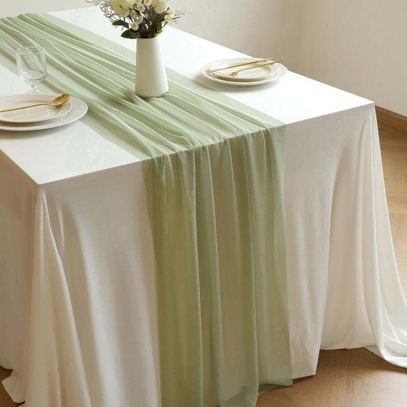 1/5 Pack Chiffon Table Runner Easter Spring Boho Rustic 75x300CM Wedding Centerpiece Runner Decor Sheer Bridal Shower Birthday Party Decorations