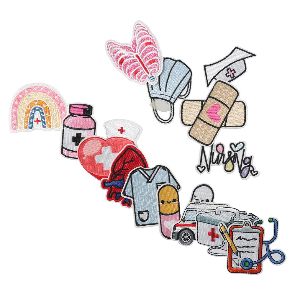 Krankenschwester Medizinisches Thema Verschiedene Krankenschwester Bestickte Patches Aufbügler Für Rucksack