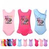 5084 Kids Girls Christmas New Year Rumi Mira Zoey Print Swimsuit Swimming One-piece Bodysuit Swimwear