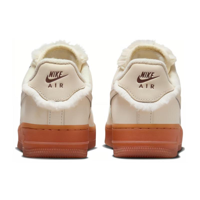 Nike Air Force 1 Sail Gum Faux Fur Women's Sneakers FV3701-119