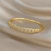 Luxury Sparkling Zircon Gold Plated Bracelet for Women Minimalist Hollow Geometry Round Bangle Bracelet Party Jewelry Gift