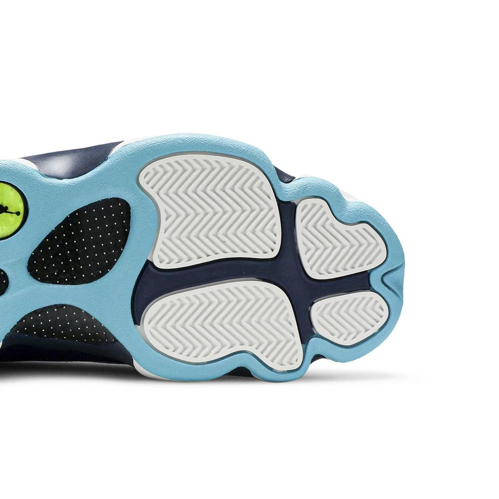 Air Jordan 13 Low 'Hornets' (Unisex) White / Metallic Silver / Midnight Navy / Turquoise Blue Vintage Basketball Shoes 310810 107