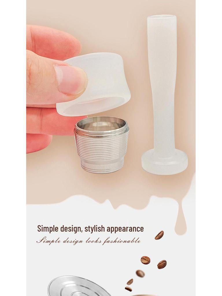 Reusable Italian Stainless Steel Coffee Capsule with Lid and Single-Hole Filter