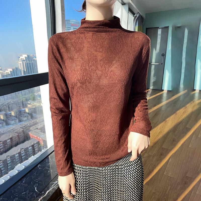 

Женский летний легкий свитер - 50% смесь шелка и полиэстера, дышащий повседневный свитер S темно-коричневого