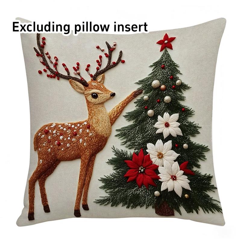 Christmas Printed Pillowcase Cartoon Santa Snowman Elk Sofa Cushion Cover Christmas Decorations New Year's Eve Decorations
