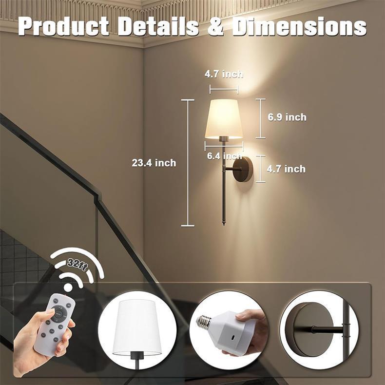 Modern Nordic Seven-Color Wall Lamp with Remote Control for Bedroom, Corridor, and Living Room