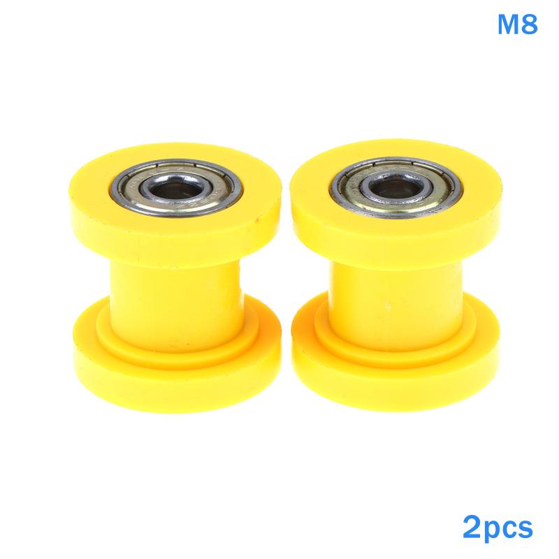 Motorbike Chain Tensioner Pulley 2Pcs 8MM 10MM Guide Wheels for Motocross Offroad Maintenance Performance Kit