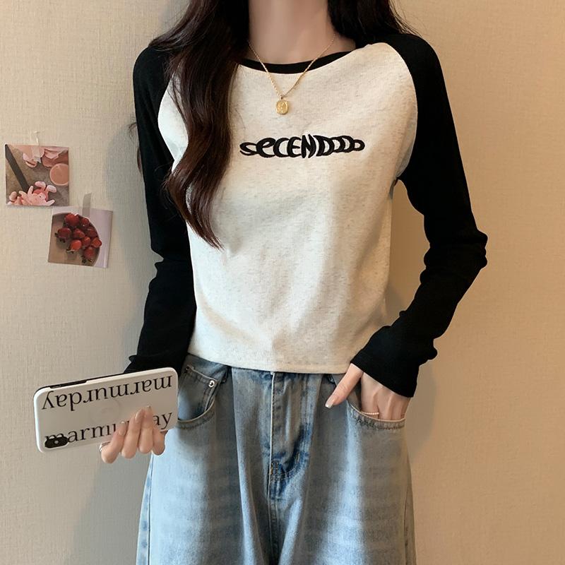 

Женская мода, короткая рубашка с длинными рукавами, с круглым гнездом, женская модная внутренняя часть с рыбьей косточкой, топ, женская модная одежда S чёрный