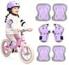 Protective Gear Set for and Roller and Knee Guards with Velcro Injury and Cute 6-Piece Kids' Bicycles, Skateboards, Skates, Elbow, Wrist, Closure,