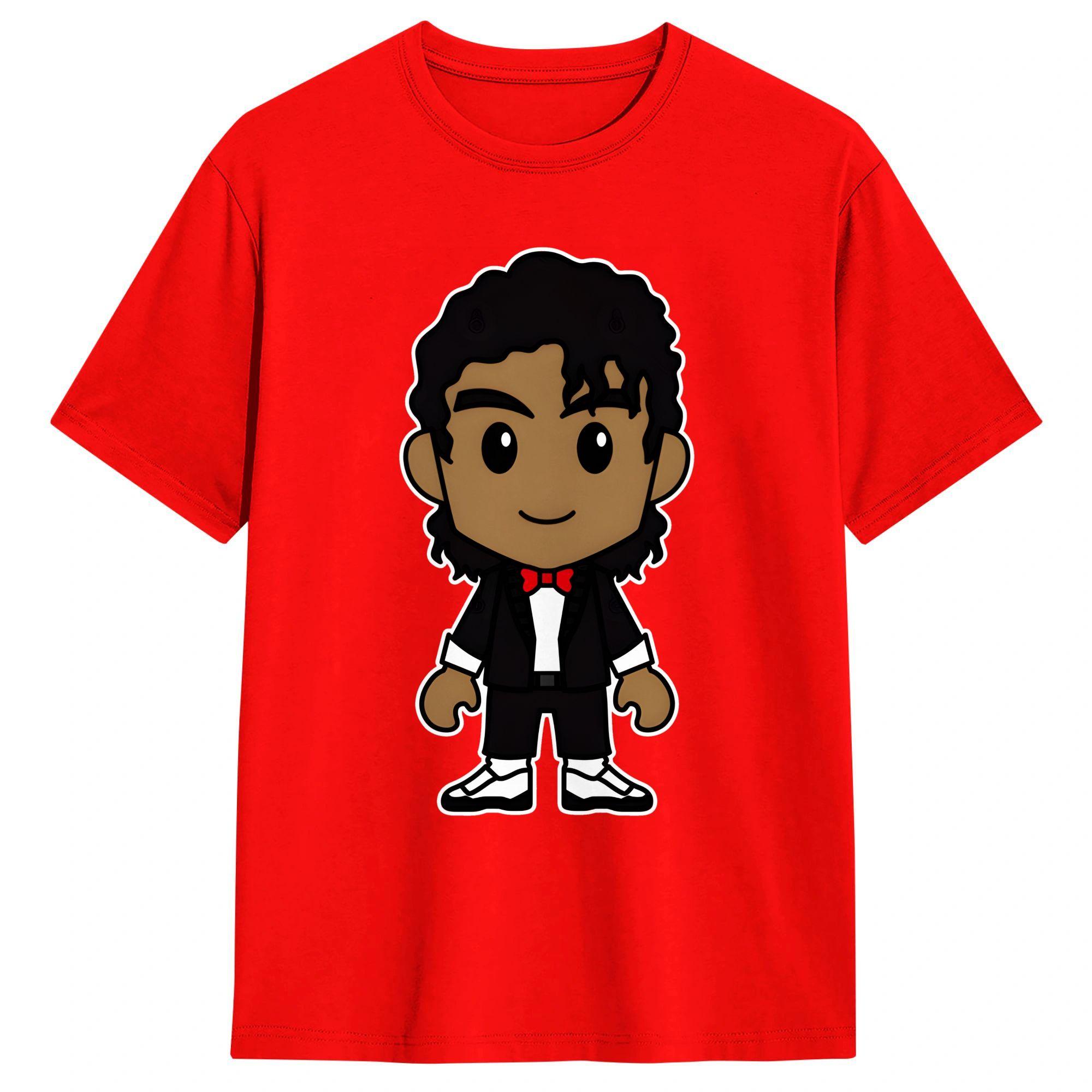 

MMichael JJackson Чиби MJ Billie Футболка Харадзюку Футболки С Коротким Рукавом Y2K Базовые Топы Летние Хлопковые Большого Размера Топы S