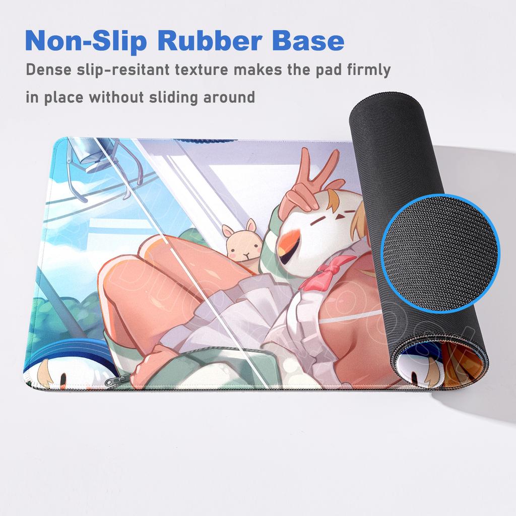 Hololive Kawaii Girl Shiranui Flare Desktop Carpet Laptop Anime Keyboard Mat PC Gaming Accessories Non-slip Rubber Base Mousepad