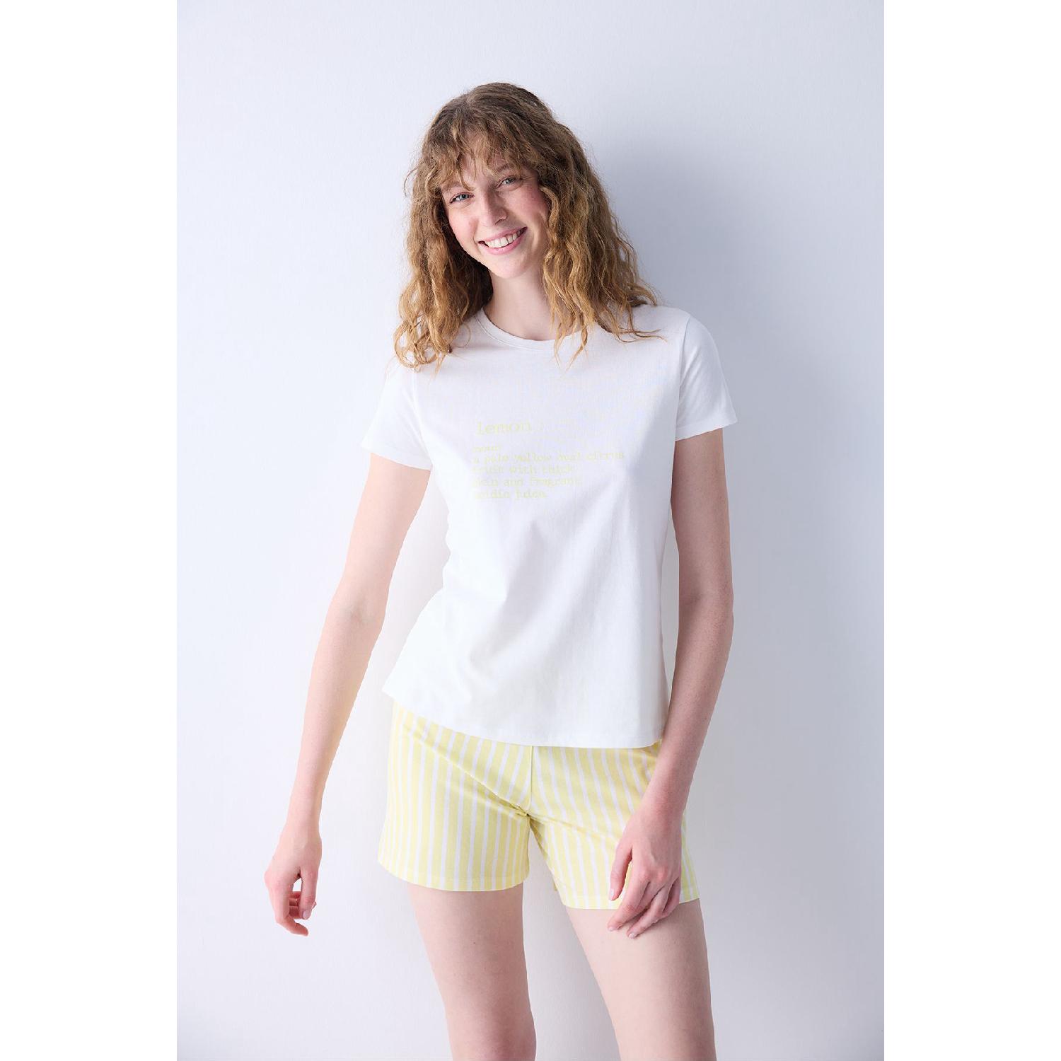 

Lemon Light Yellow Shorts Pajama Set S жёлтый