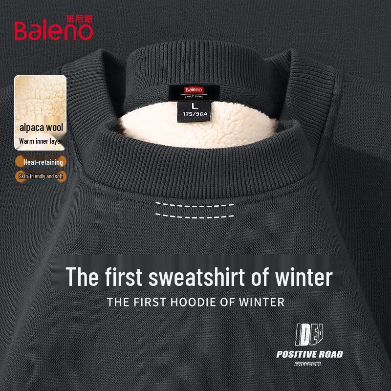 

Baleno Men s Fleece Lined Oversized Crew Neck Winter Sweatshirt 4XL