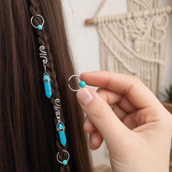 10Pcs Braid Hair Buckles, Feather Style Dreadlocks Hair Accessories, Alloy Open Design Braid Hair Clips for Thin Thick Multi-Strand Braids