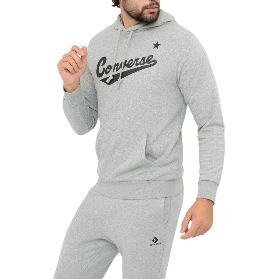 Converse Sweatshirts Men's Gray Hooded Moderate Regular 10017675-035