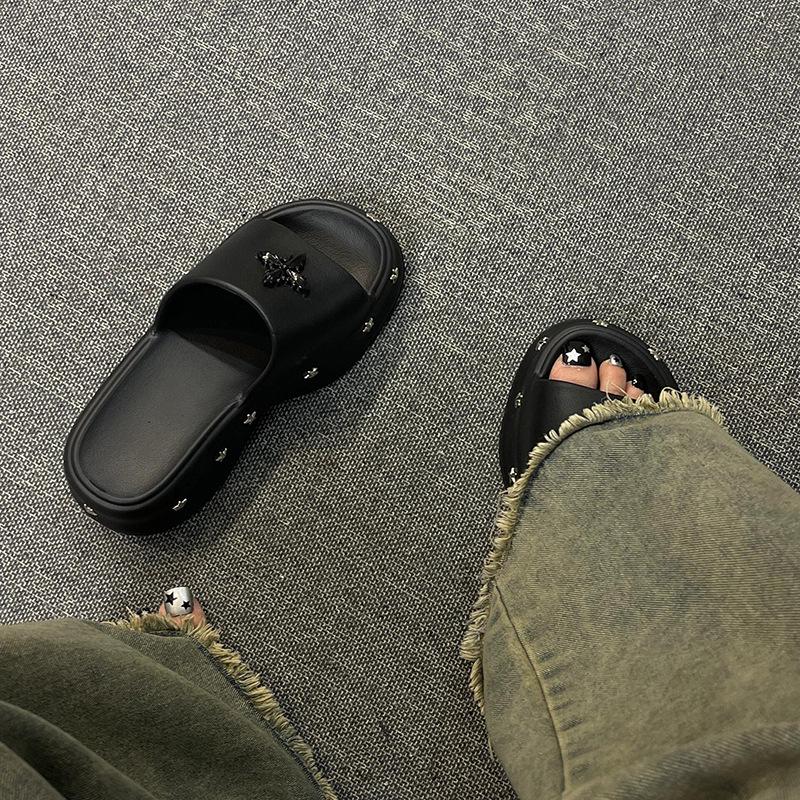 

Женские шлепанцы-слайды со звездой, увеличивающие рост, в наличии - Летние повседневные пляжные шлепанцы 2024 года 40-41