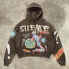 European and American Popular Skull Letter Printed Hoodie Harajuku Style Y2K Street Couple Outfit Spring and Autumn Hoodie