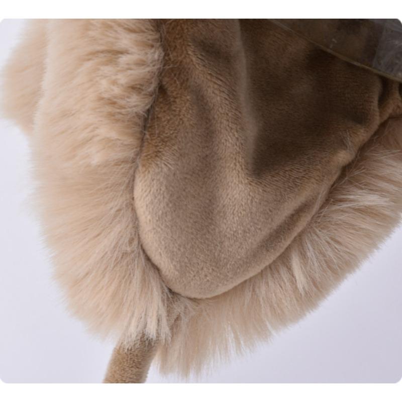 Autumn Women's Antler Plush Thickened Thunderbolt Hat Winter Big Head Circumference Outdoor Cold Fashion Ear Protection Cap