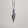 Angel Wing Necklace With Purple Water Crystal For Party Wear