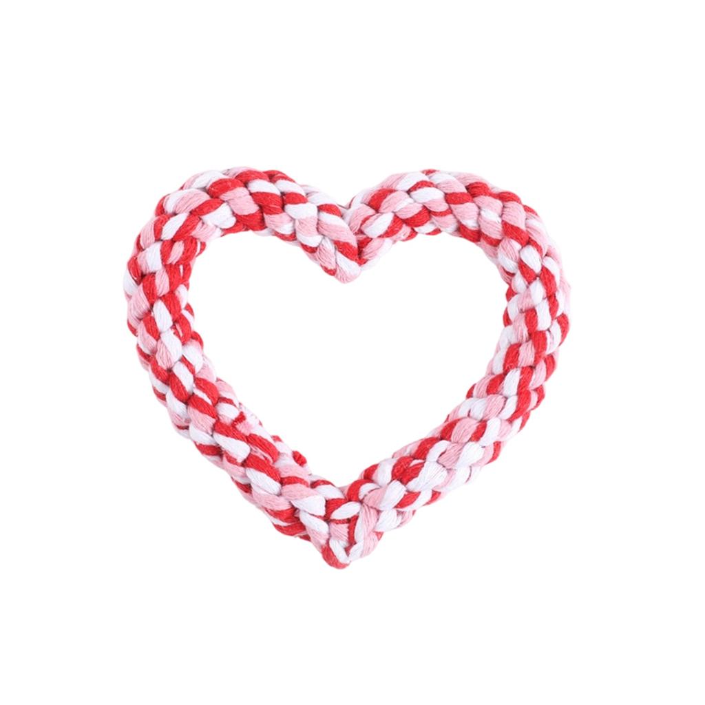 Lano ve tvaru srdce pro domácí mazlíčky, Bavlněné lano Hračky pro psy ve tvaru srdce na Valentýna